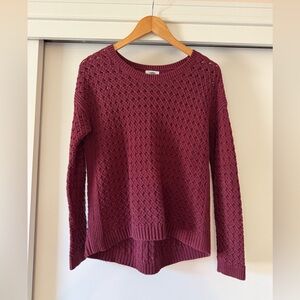 Women's Burgundy Knit Sweater- Size Small
